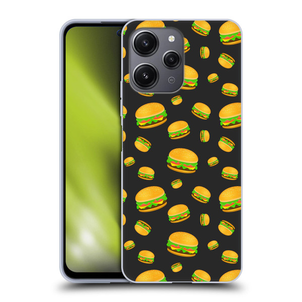 PLdesign Food Patterns Cool Fun Burger Soft Gel Case for Xiaomi Redmi 12