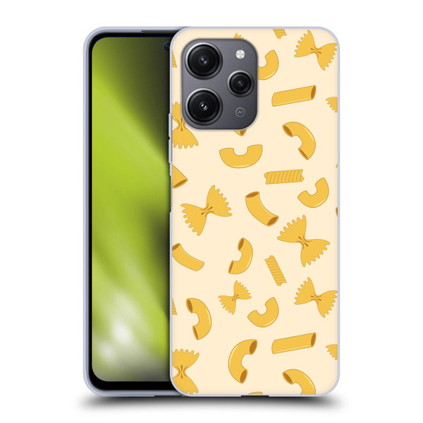 PLdesign Food Patterns Macaroni Pasta Gold Soft Gel Case for Xiaomi Redmi 12