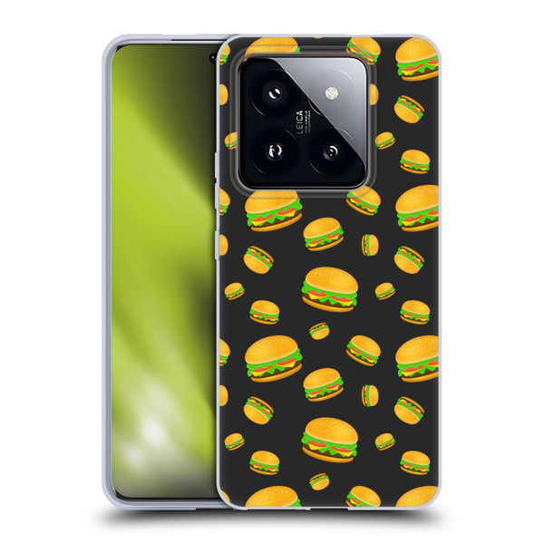 PLdesign Food Patterns Cool Fun Burger Soft Gel Case for Xiaomi 14 Pro