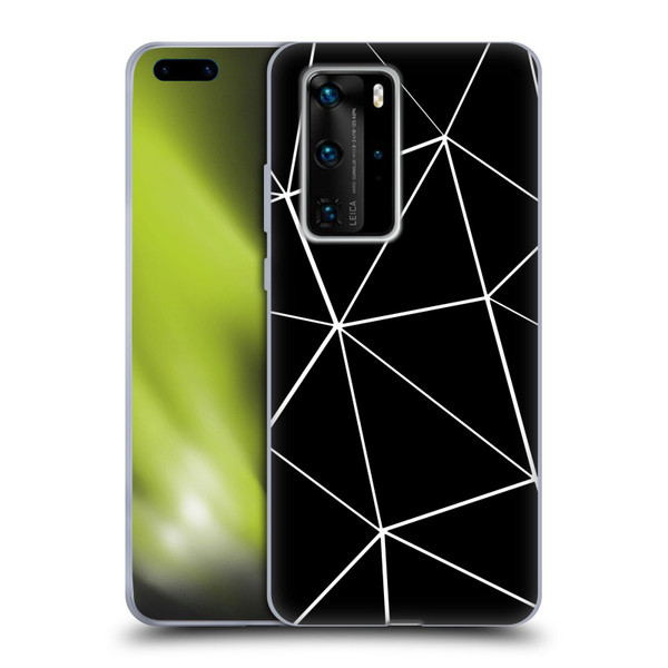 PLdesign Geometric Patterns Black Triangles White Lines Soft Gel Case for Huawei P40 Pro / P40 Pro Plus 5G