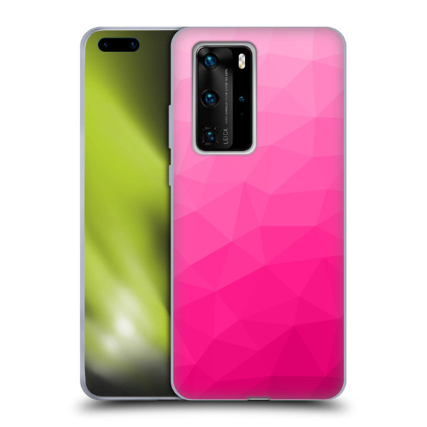 PLdesign Geometric Patterns Hot Pink Gradient Mesh Soft Gel Case for Huawei P40 Pro / P40 Pro Plus 5G