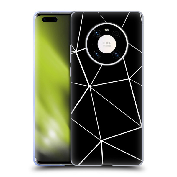PLdesign Geometric Patterns Black Triangles White Lines Soft Gel Case for Huawei Mate 40 Pro 5G