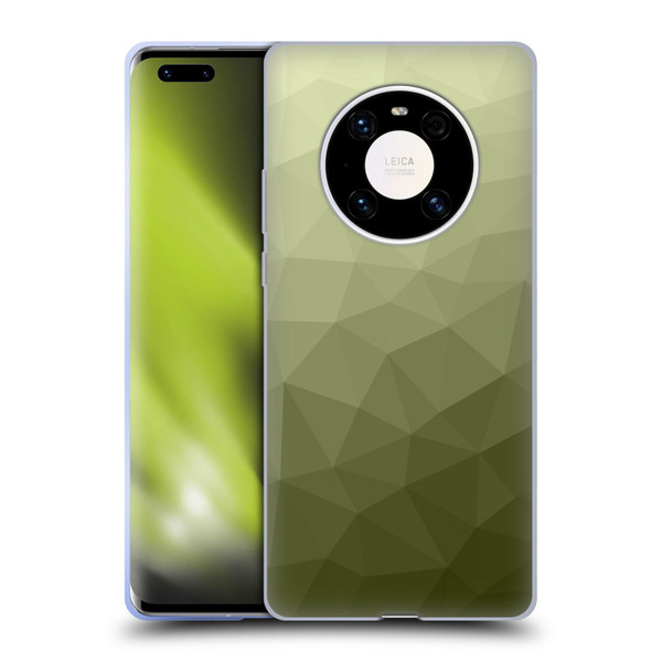 PLdesign Geometric Patterns Army Green Gradient Mesh Soft Gel Case for Huawei Mate 40 Pro 5G