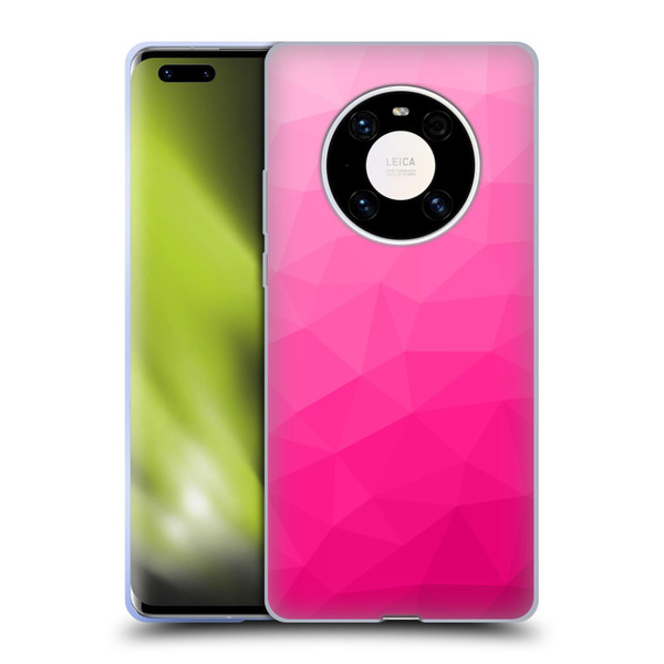 PLdesign Geometric Patterns Hot Pink Gradient Mesh Soft Gel Case for Huawei Mate 40 Pro 5G