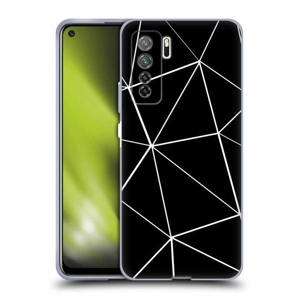 PLdesign Geometric Patterns Black Triangles White Lines Soft Gel Case for Huawei Nova 7 SE/P40 Lite 5G