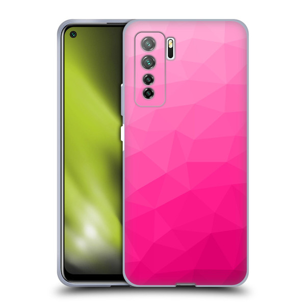 PLdesign Geometric Patterns Hot Pink Gradient Mesh Soft Gel Case for Huawei Nova 7 SE/P40 Lite 5G