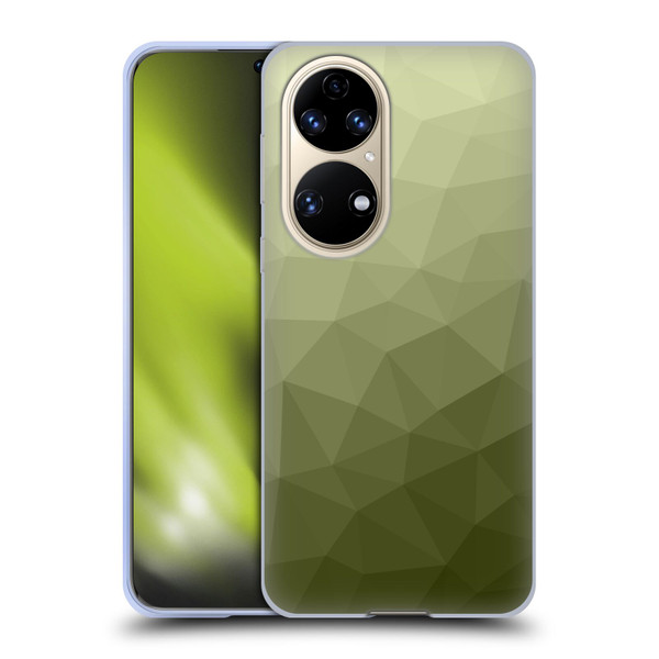 PLdesign Geometric Patterns Army Green Gradient Mesh Soft Gel Case for Huawei P50