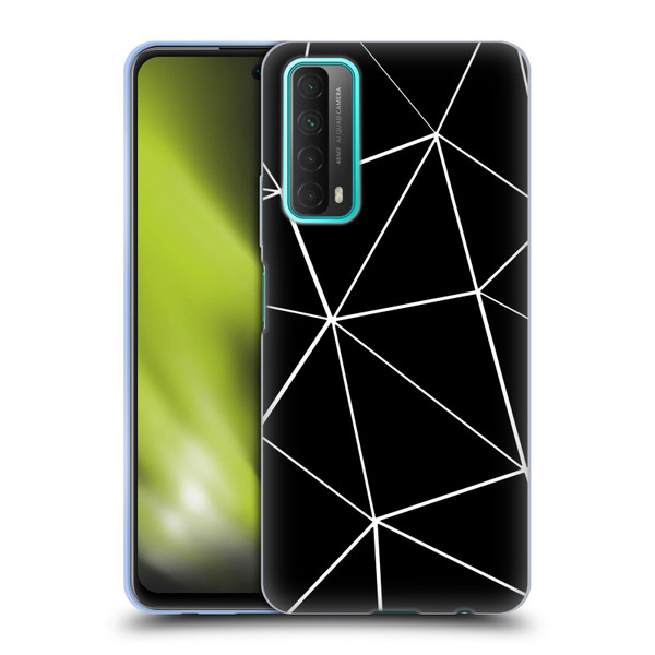 PLdesign Geometric Patterns Black Triangles White Lines Soft Gel Case for Huawei P Smart (2021)