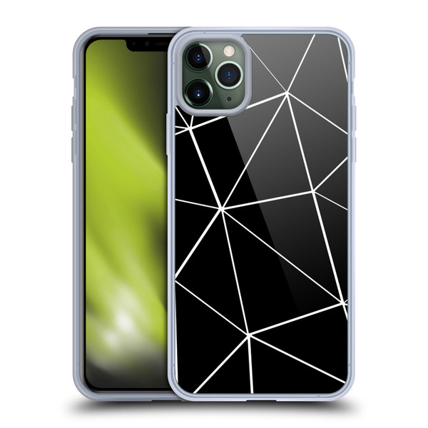 PLdesign Geometric Patterns Black Triangles White Lines Soft Gel Case for Apple iPhone 11 Pro Max