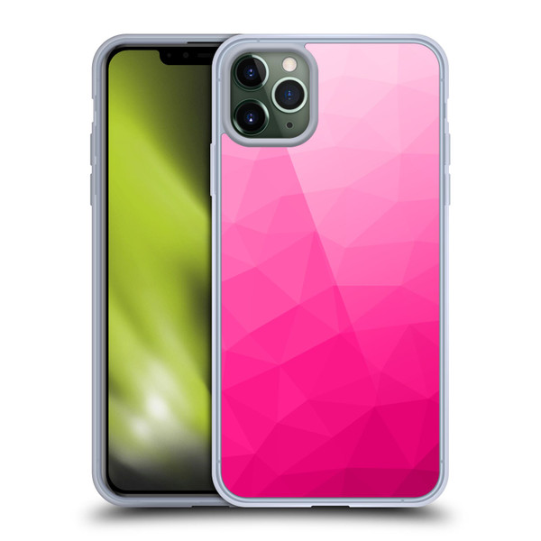 PLdesign Geometric Patterns Hot Pink Gradient Mesh Soft Gel Case for Apple iPhone 11 Pro Max