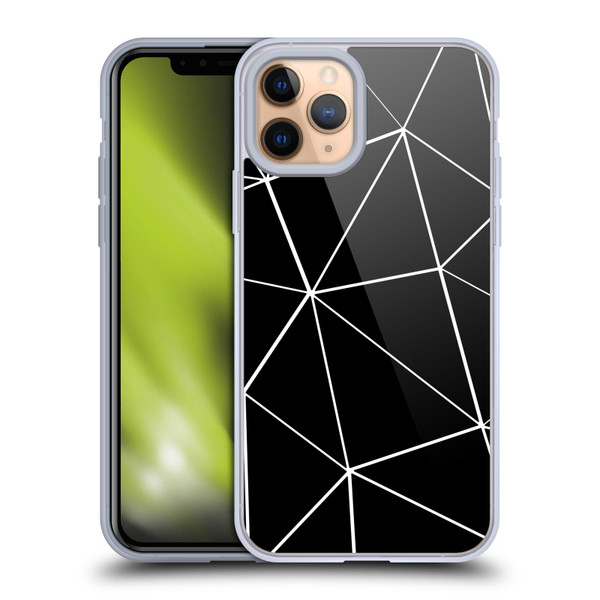 PLdesign Geometric Patterns Black Triangles White Lines Soft Gel Case for Apple iPhone 11 Pro
