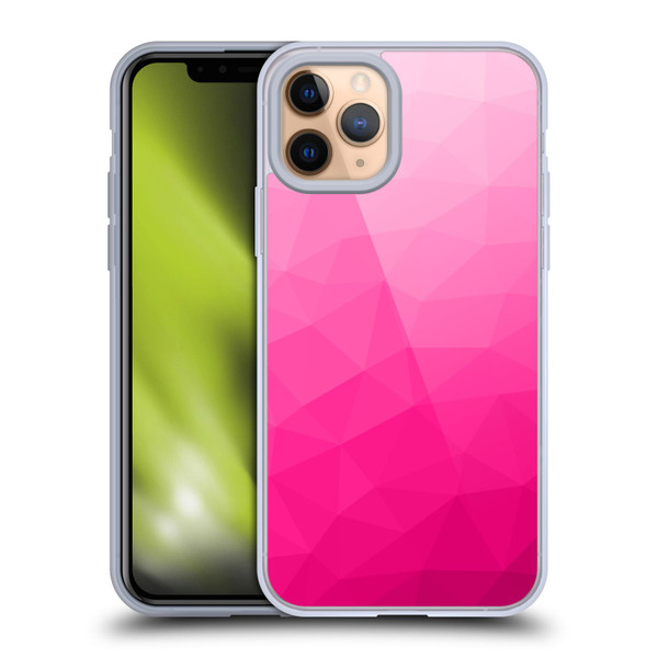 PLdesign Geometric Patterns Hot Pink Gradient Mesh Soft Gel Case for Apple iPhone 11 Pro