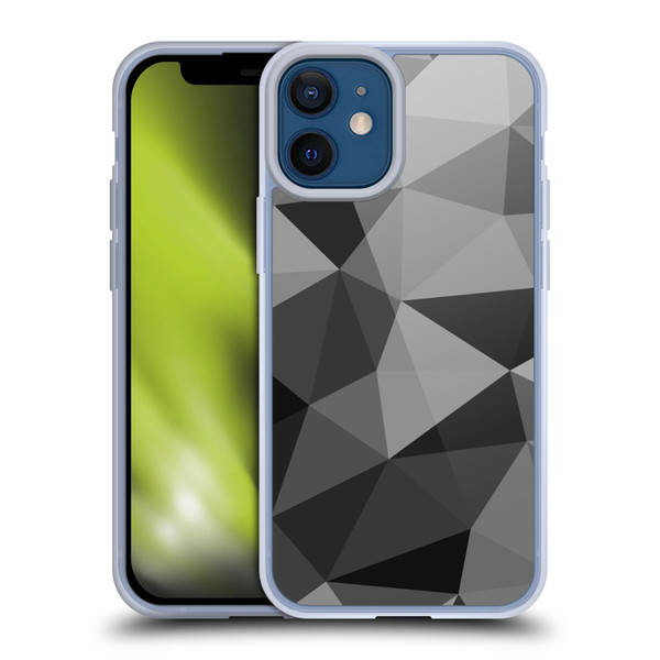 PLdesign Geometric Patterns Dark Gray Mesh Soft Gel Case for Apple iPhone 12 Mini