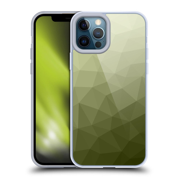 PLdesign Geometric Patterns Army Green Gradient Mesh Soft Gel Case for Apple iPhone 12 Pro Max
