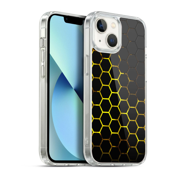 PLdesign Geometric Patterns Honeycomb Yellow Soft Gel Case for Apple iPhone 13