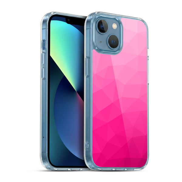 PLdesign Geometric Patterns Hot Pink Gradient Mesh Soft Gel Case for Apple iPhone 13 Mini & MagSafe