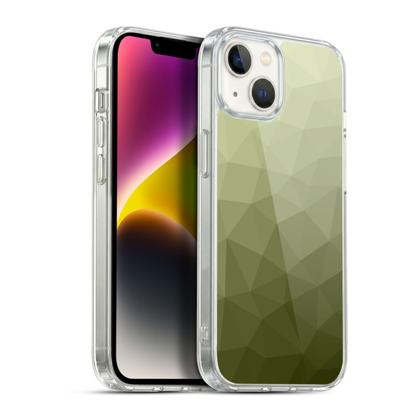 PLdesign Geometric Patterns Army Green Gradient Mesh Soft Gel Case for Apple iPhone 14 Plus & MagSafe