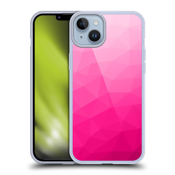 PLdesign Geometric Patterns Hot Pink Gradient Mesh Soft Gel Case for Apple iPhone 14 Plus