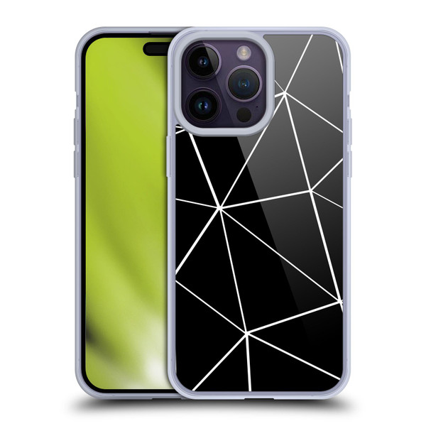 PLdesign Geometric Patterns Black Triangles White Lines Soft Gel Case for Apple iPhone 14 Pro Max