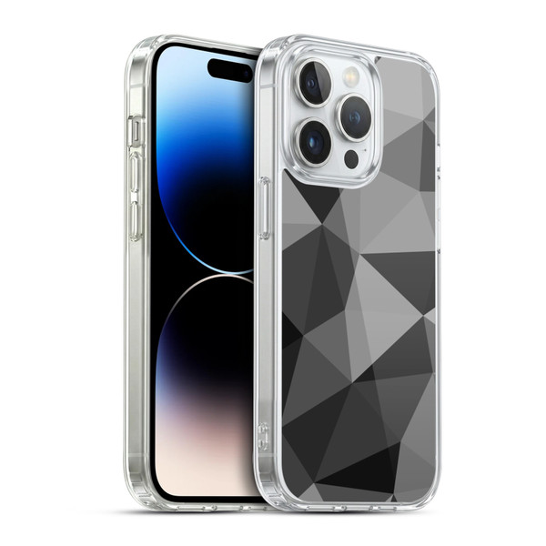 PLdesign Geometric Patterns Dark Gray Mesh Soft Gel Case for Apple iPhone 14 Pro & MagSafe