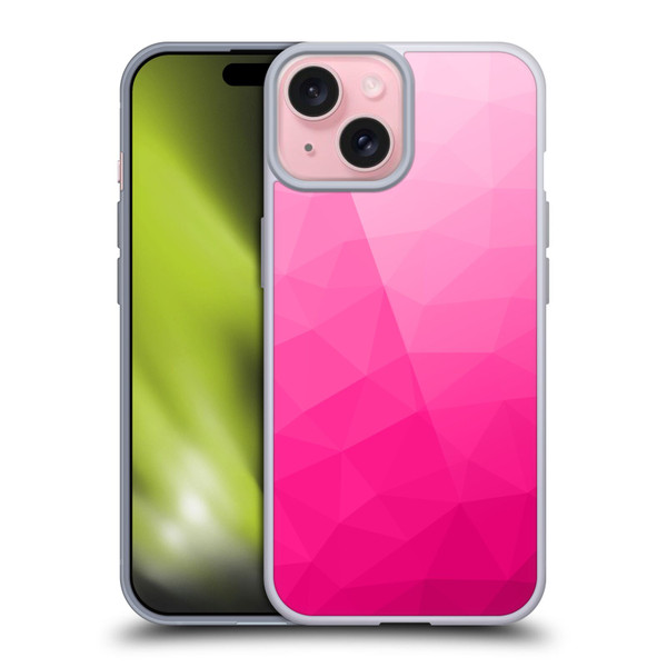 PLdesign Geometric Patterns Hot Pink Gradient Mesh Soft Gel Case for Apple iPhone 15