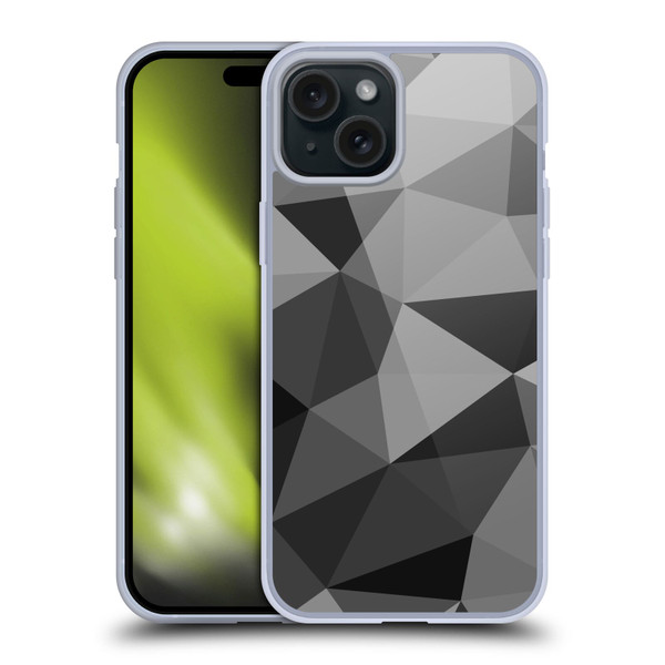 PLdesign Geometric Patterns Dark Gray Mesh Soft Gel Case for Apple iPhone 15 Plus