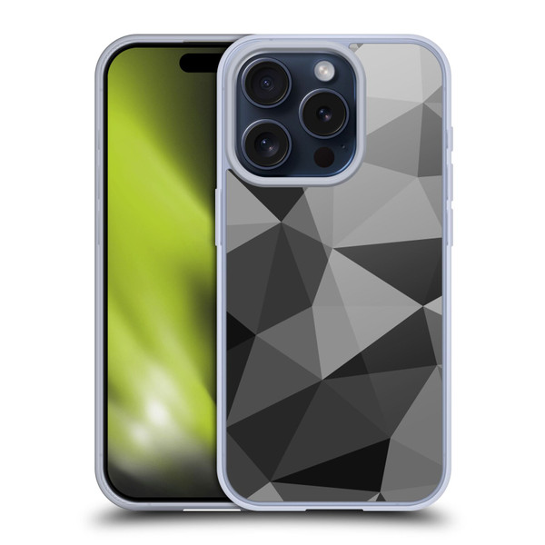 PLdesign Geometric Patterns Dark Gray Mesh Soft Gel Case for Apple iPhone 15 Pro