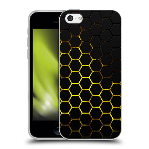 PLdesign Geometric Patterns Honeycomb Yellow Soft Gel Case for Apple iPhone 5c