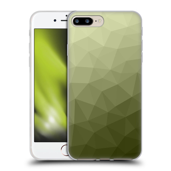 PLdesign Geometric Patterns Army Green Gradient Mesh Soft Gel Case for Apple iPhone 7 Plus / iPhone 8 Plus