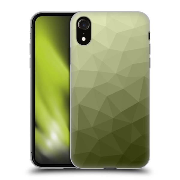 PLdesign Geometric Patterns Army Green Gradient Mesh Soft Gel Case for Apple iPhone XR