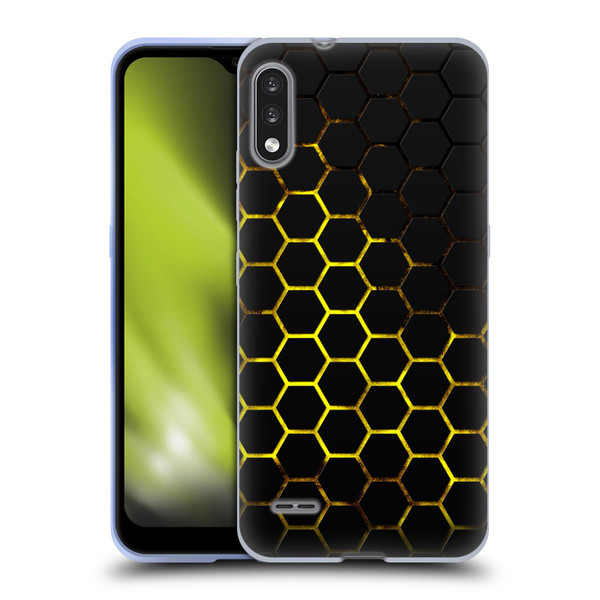 PLdesign Geometric Patterns Honeycomb Yellow Soft Gel Case for LG K22