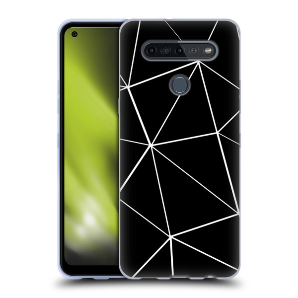 PLdesign Geometric Patterns Black Triangles White Lines Soft Gel Case for LG K51S
