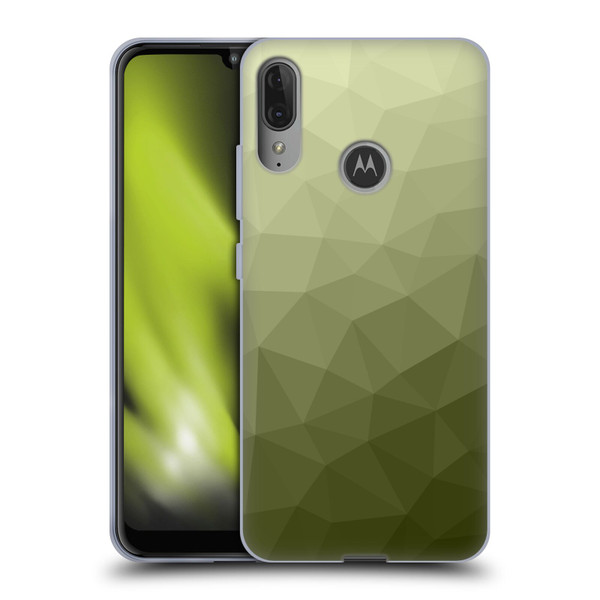 PLdesign Geometric Patterns Army Green Gradient Mesh Soft Gel Case for Motorola Moto E6 Plus