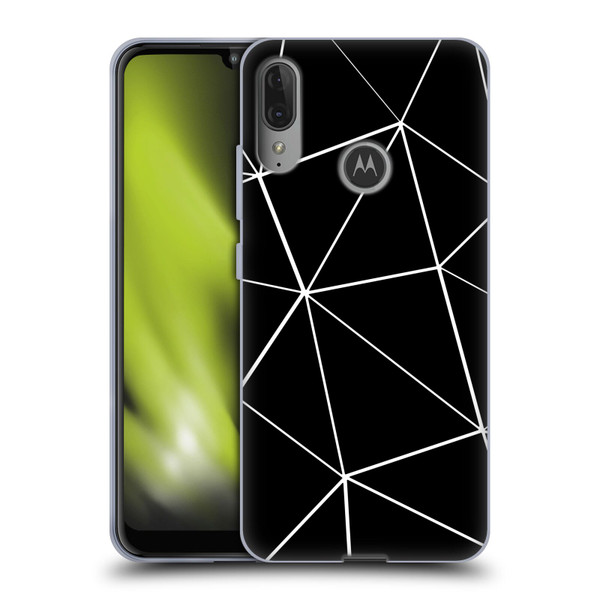 PLdesign Geometric Patterns Black Triangles White Lines Soft Gel Case for Motorola Moto E6 Plus