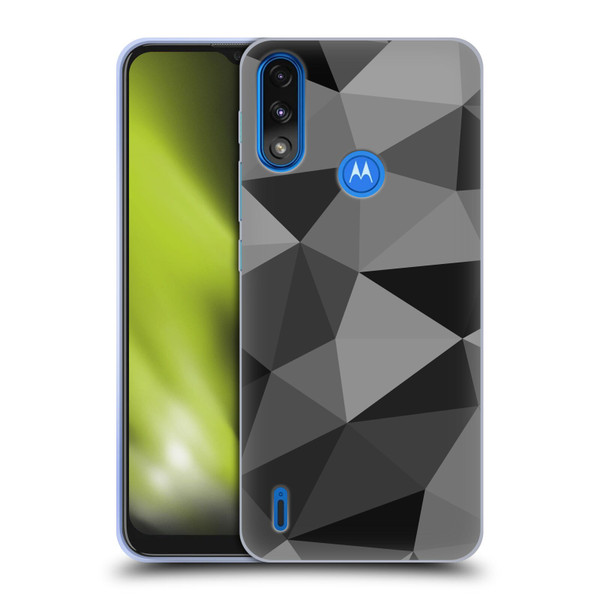 PLdesign Geometric Patterns Dark Gray Mesh Soft Gel Case for Motorola Moto E7 Power / Moto E7i Power