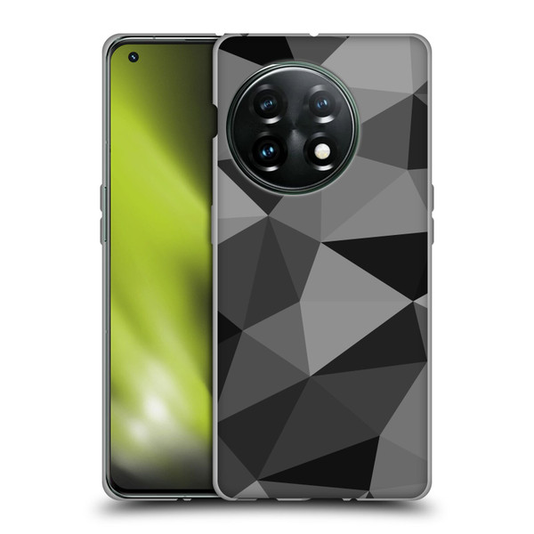 PLdesign Geometric Patterns Dark Gray Mesh Soft Gel Case for OnePlus 11 5G