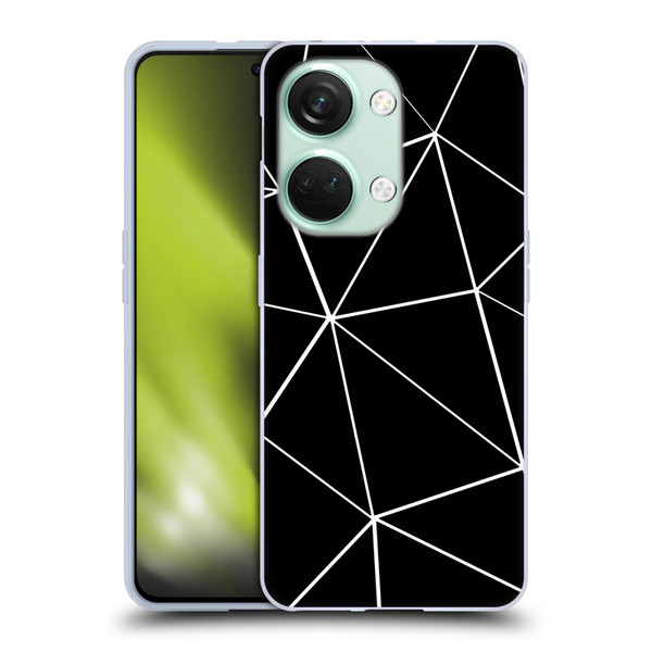 PLdesign Geometric Patterns Black Triangles White Lines Soft Gel Case for OnePlus Nord 3 5G