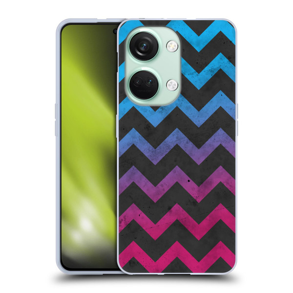PLdesign Geometric Patterns Blue Pink Ombre Vintage Soft Gel Case for OnePlus Nord 3 5G