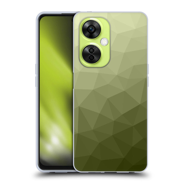 PLdesign Geometric Patterns Army Green Gradient Mesh Soft Gel Case for OnePlus Nord CE 3 Lite 5G