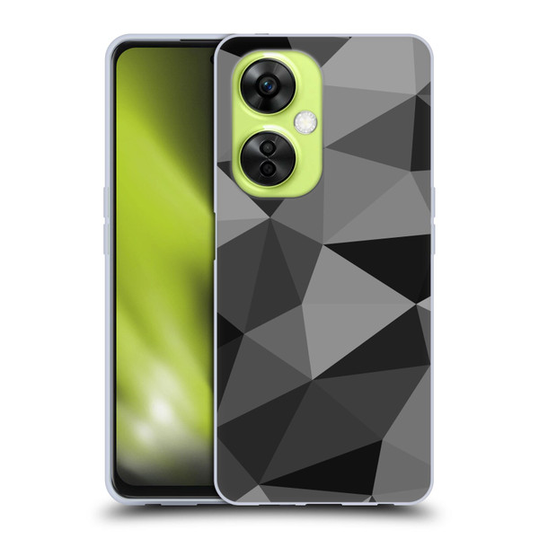 PLdesign Geometric Patterns Dark Gray Mesh Soft Gel Case for OnePlus Nord CE 3 Lite 5G