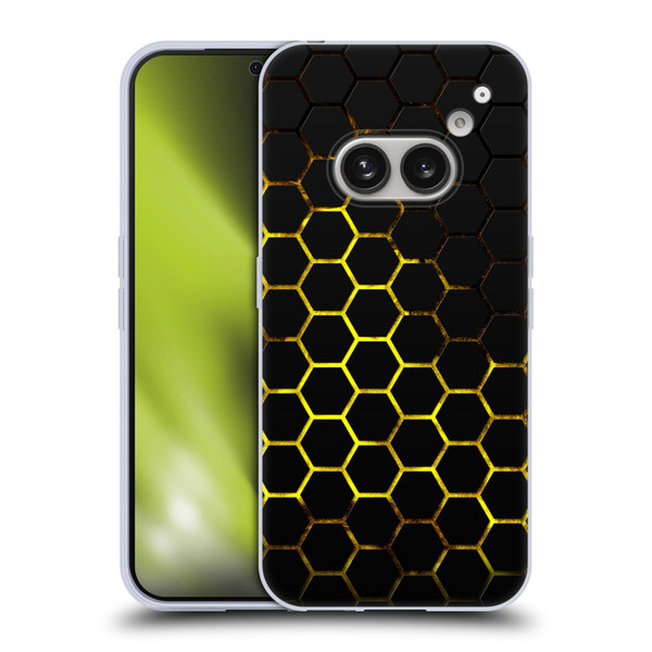 PLdesign Geometric Patterns Honeycomb Yellow Soft Gel Case for Nothing Phone (2a)