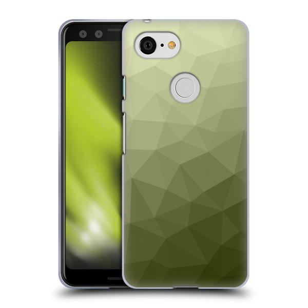 PLdesign Geometric Patterns Army Green Gradient Mesh Soft Gel Case for Google Pixel 3