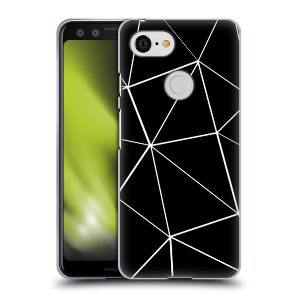 PLdesign Geometric Patterns Black Triangles White Lines Soft Gel Case for Google Pixel 3