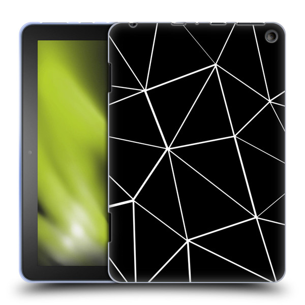PLdesign Geometric Patterns Black Triangles White Lines Soft Gel Case for Amazon Fire HD 8/Fire HD 8 Plus 2020
