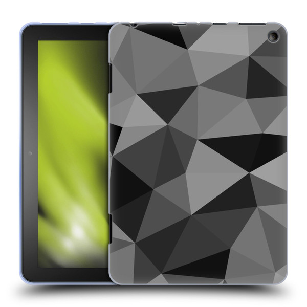 PLdesign Geometric Patterns Dark Gray Mesh Soft Gel Case for Amazon Fire HD 8/Fire HD 8 Plus 2020