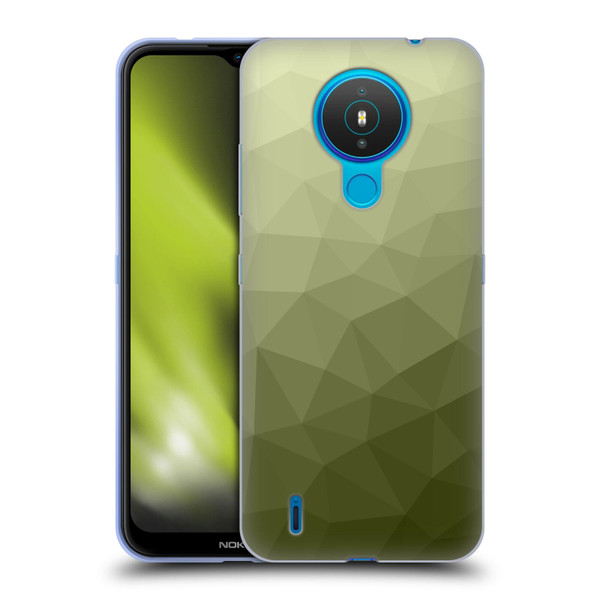 PLdesign Geometric Patterns Army Green Gradient Mesh Soft Gel Case for Nokia 1.4