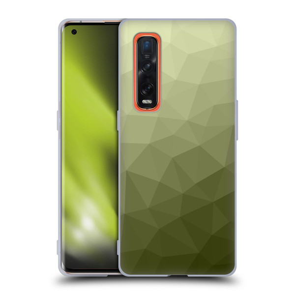 PLdesign Geometric Patterns Army Green Gradient Mesh Soft Gel Case for OPPO Find X2 Pro 5G