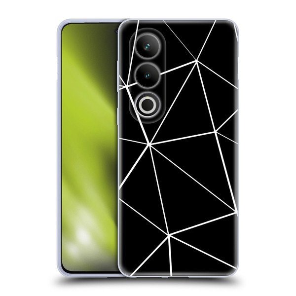 PLdesign Geometric Patterns Black Triangles White Lines Soft Gel Case for OPPO OnePlus Ace 3V 5G