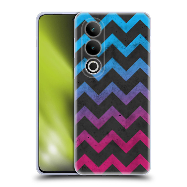 PLdesign Geometric Patterns Blue Pink Ombre Vintage Soft Gel Case for OPPO OnePlus Ace 3V 5G