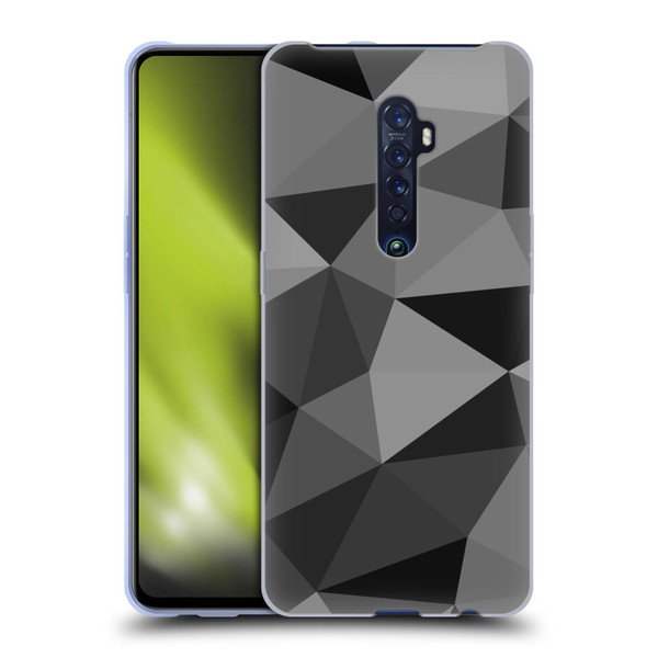 PLdesign Geometric Patterns Dark Gray Mesh Soft Gel Case for OPPO Reno 2